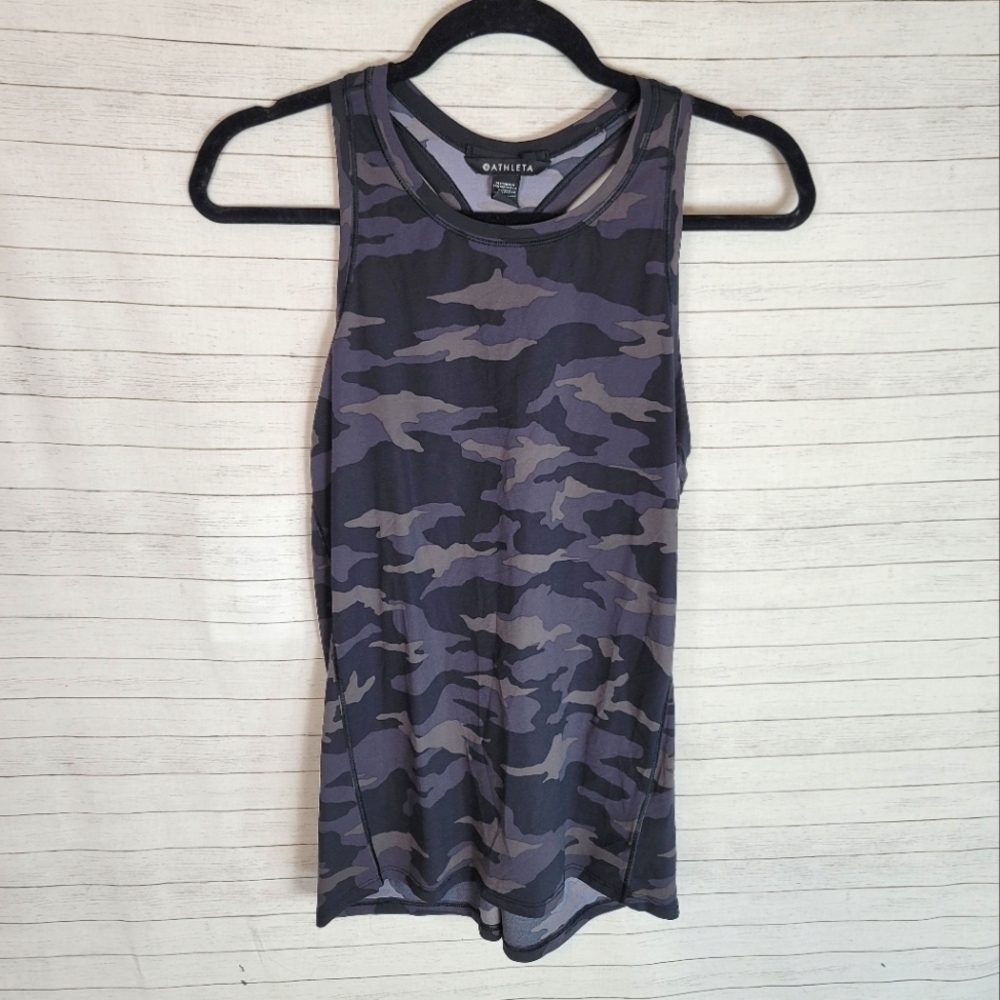 ATHLETA ULTIMATE CAMO TRAIN TANK, SZ SMALL